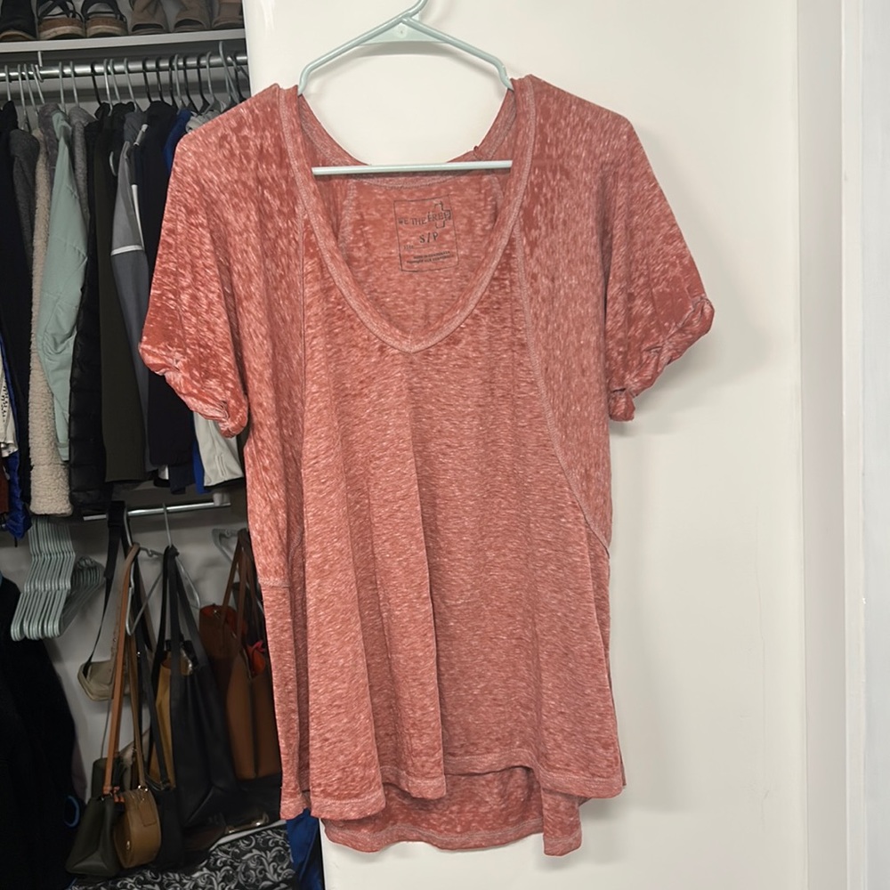 Free People pinkish/red short sleeve